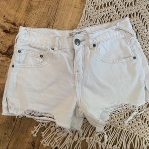 White Free People Cutoff Denim Shorts 24